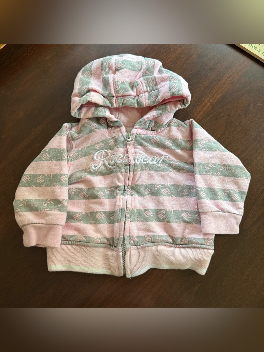ROCAWEAR Sz 0-6M Hoodie Zip-Up Jacket pink